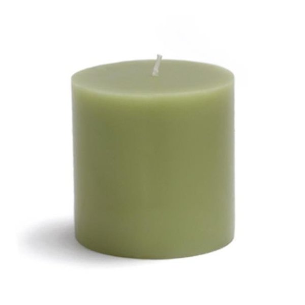 Zest Candle Zest Candle CPZ-078-12 3 x 3 in. Sage Green Pillar Candles -12pcs-Case- Bulk CPZ-078_12